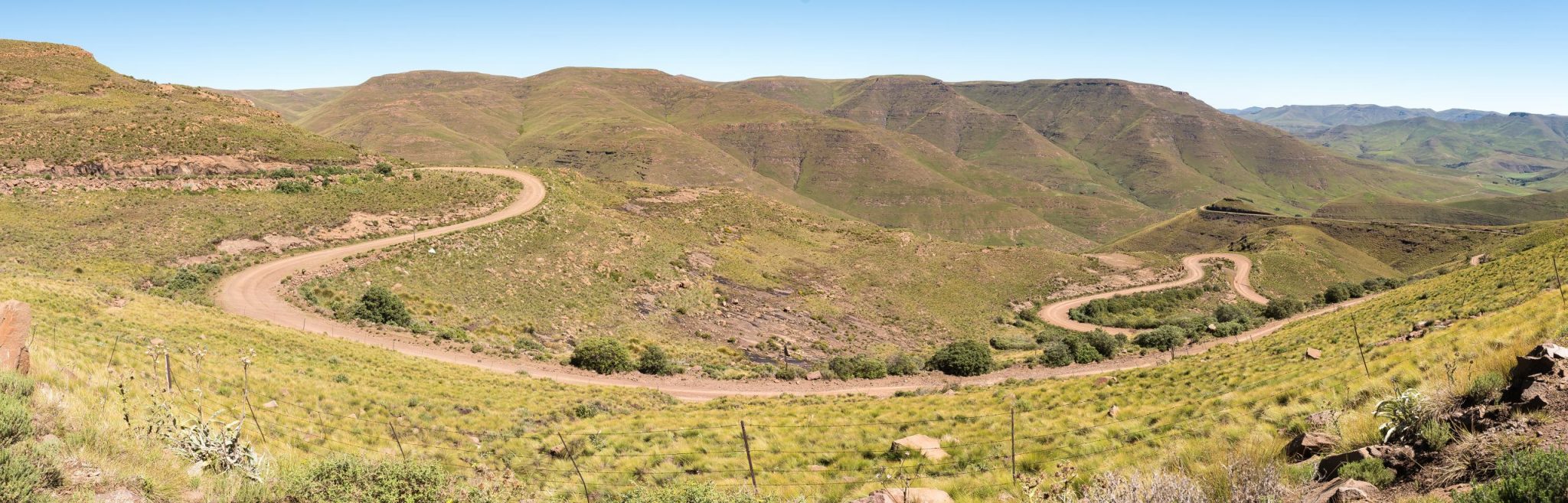 A view of the hairpin bends in the Naudes Nek Pass in the Eastern Cape Province of South Africa
